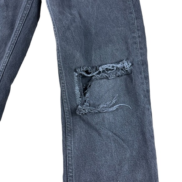 REFORMATION Lagoon Destroyed Button Fly Straight Leg Denim Jeans Size 23 Washed - Picture 3 of 10